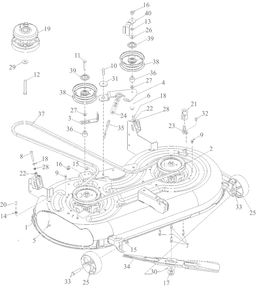 Deck Diagram and Parts List for 2022 Yard Machines Lawn Tractor
